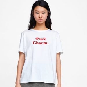 ZARA Pure Charm Graphic White T